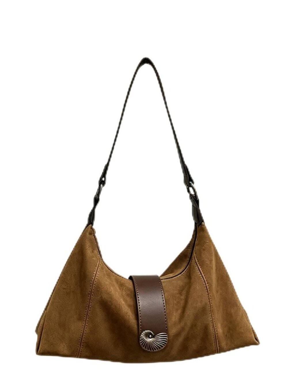 Suede Hobo Purses for Women Trendy Brown Shoulder Bag Tote Handbag